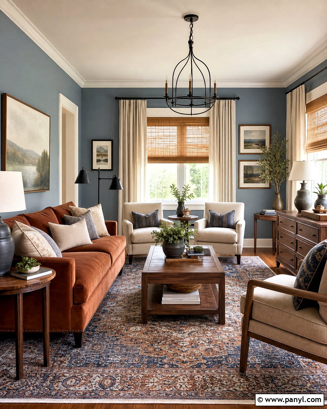 Blue Gray And Rust Living Room Paint - 20 living room paint ideas color schemes