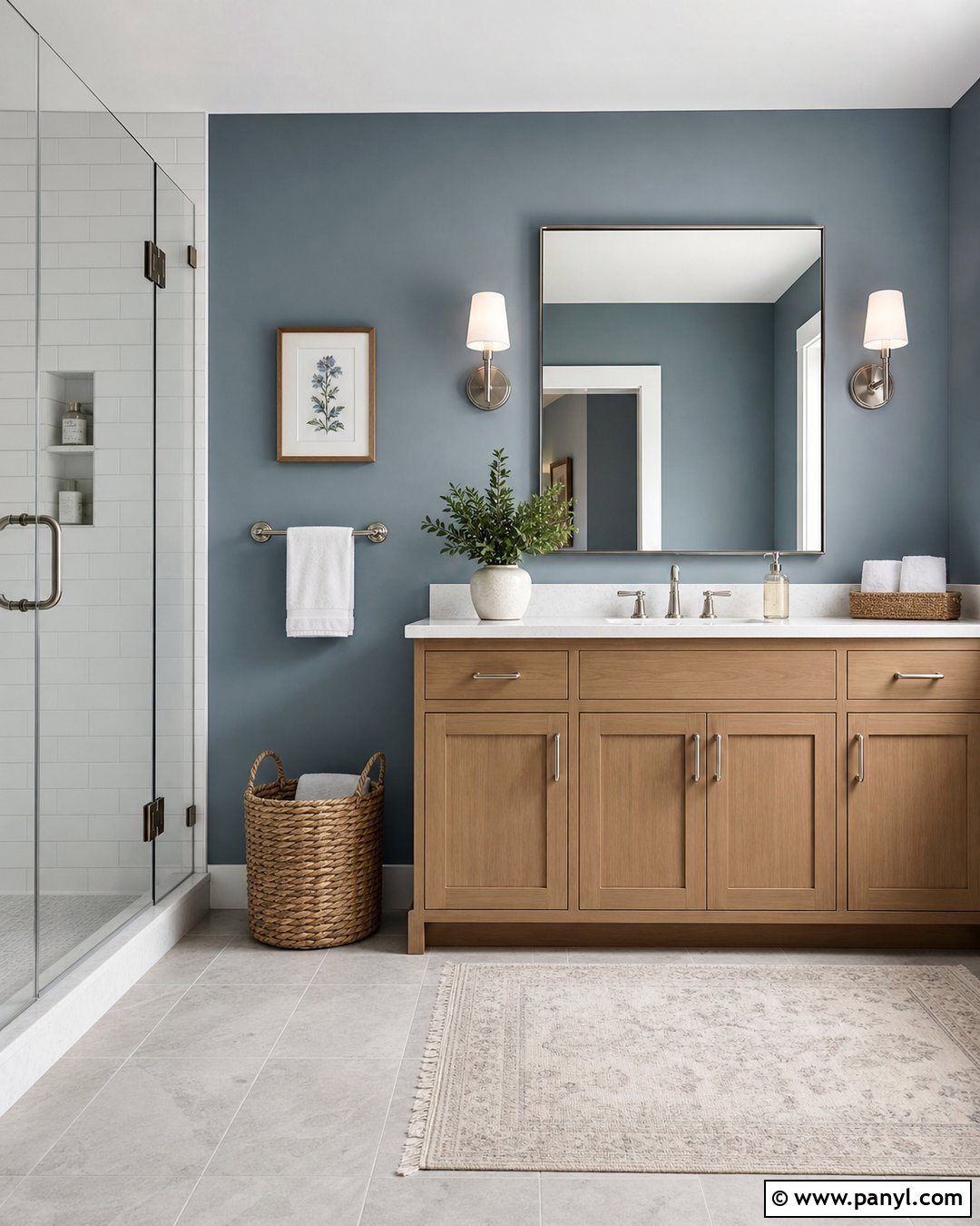 Blue Gray Bathroom - 25 Wall Paint Gray Ideas