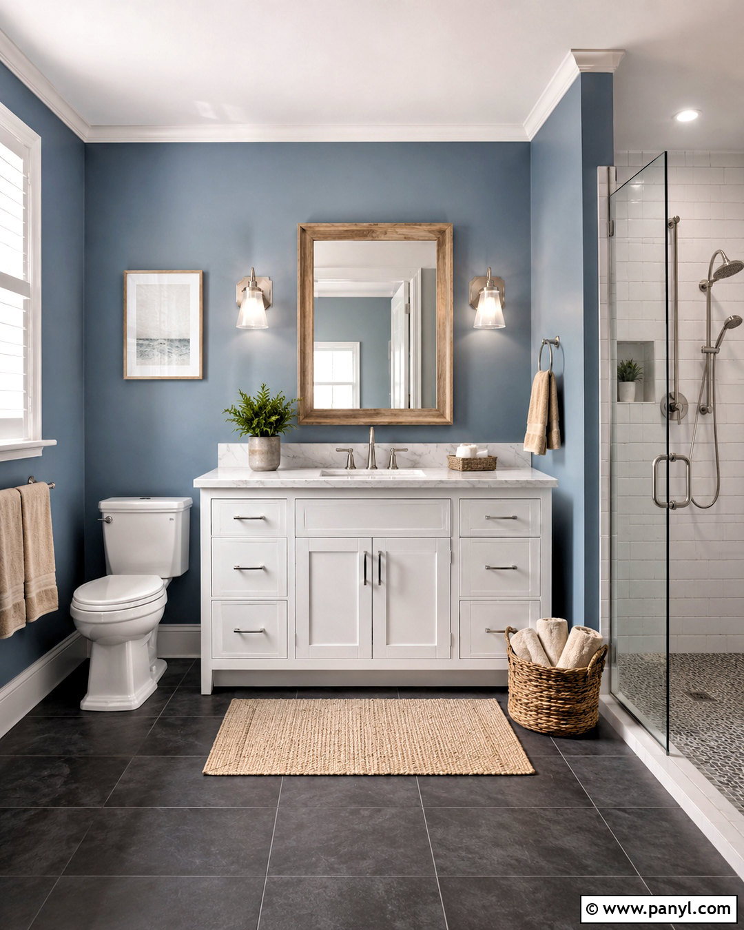 Blue Gray Bathroom Wall Color - 40 Room Wall Color Ideas