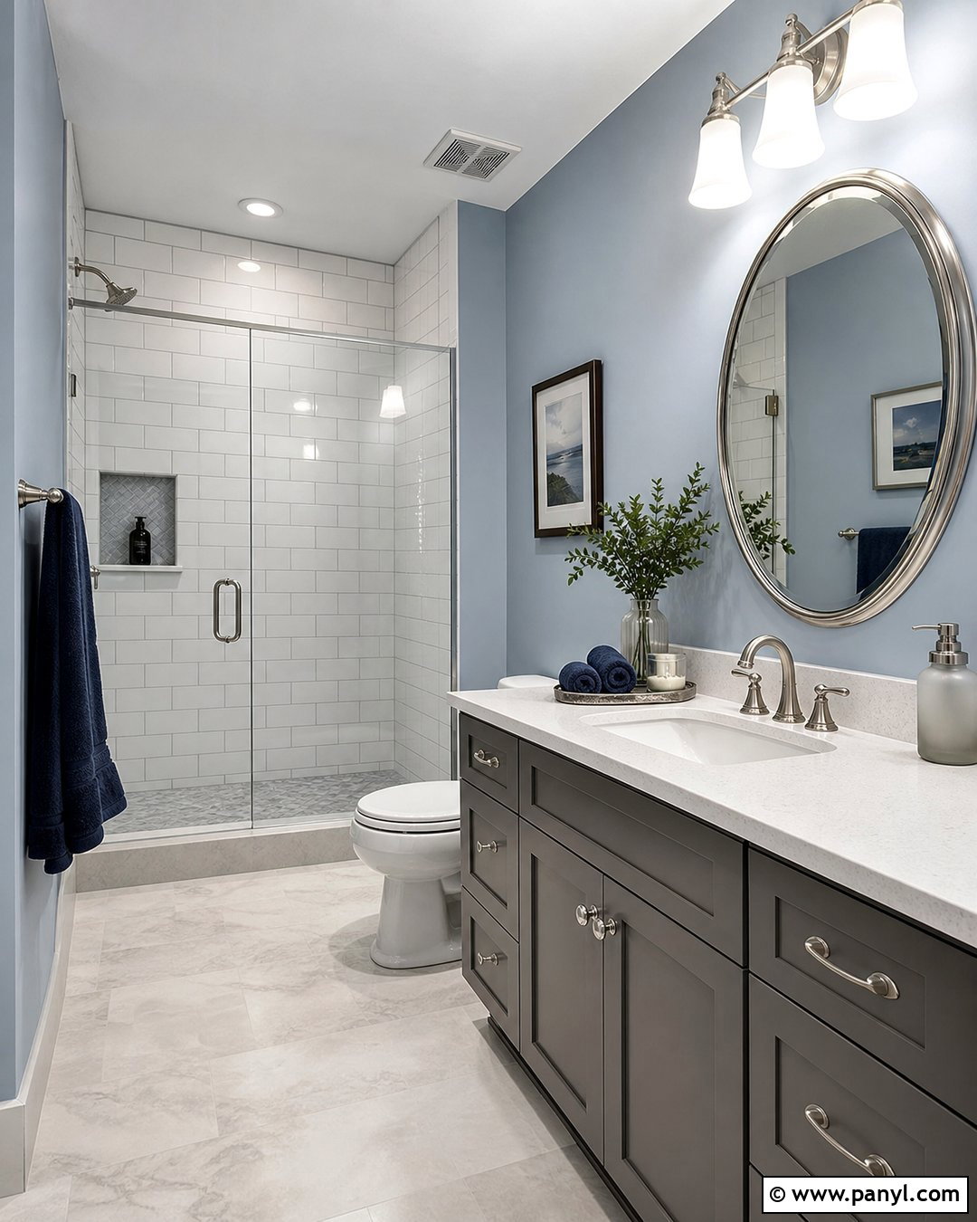 Blue Gray Bathroom Walls - 35 grey vanity bathroom wall colors