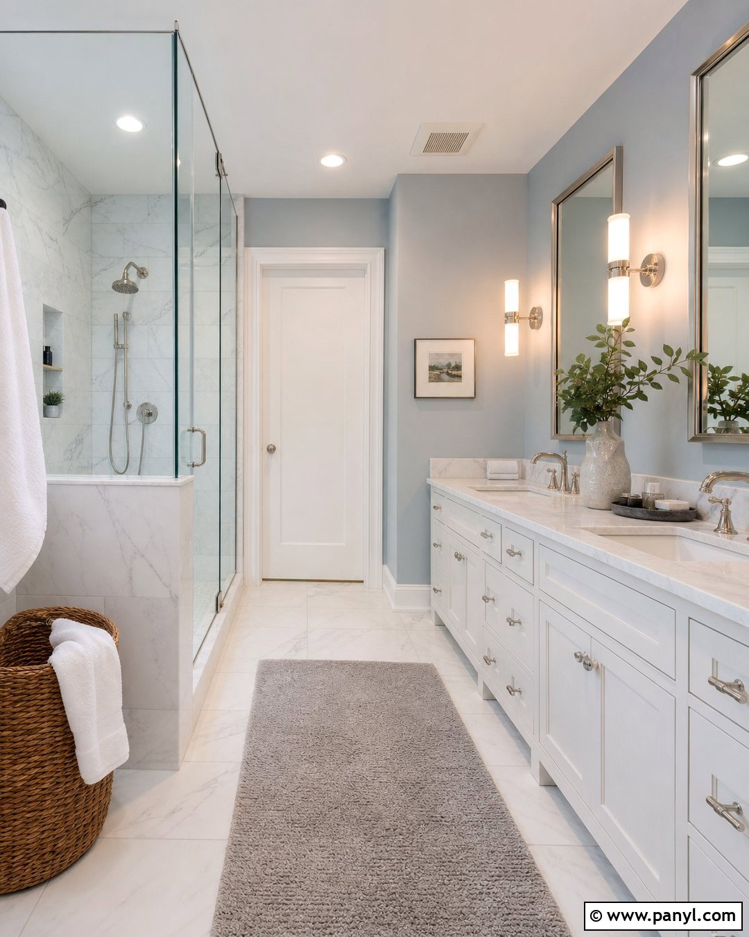 Blue Gray Bathroom Walls With Marble - 30 blue gray walls