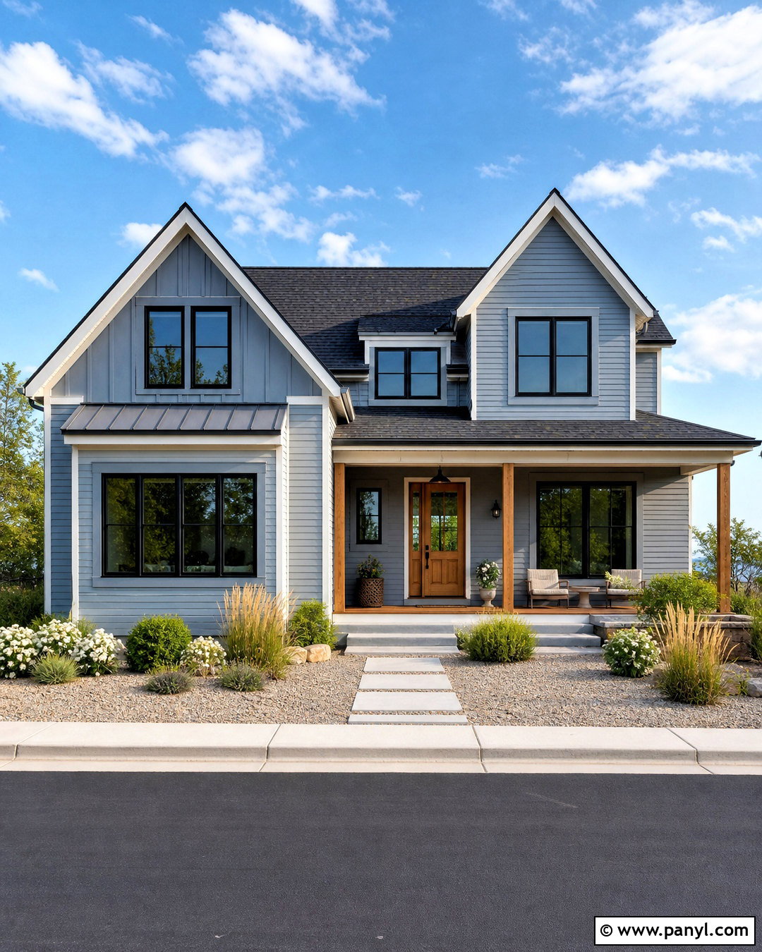 Blue Gray Beach House Exterior With Black Windows - 20 beach house exterior paint colors