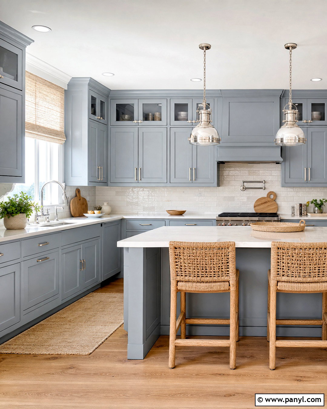 Blue Gray Cabinets With Coastal Details - 20 kitchens with gray cabinets