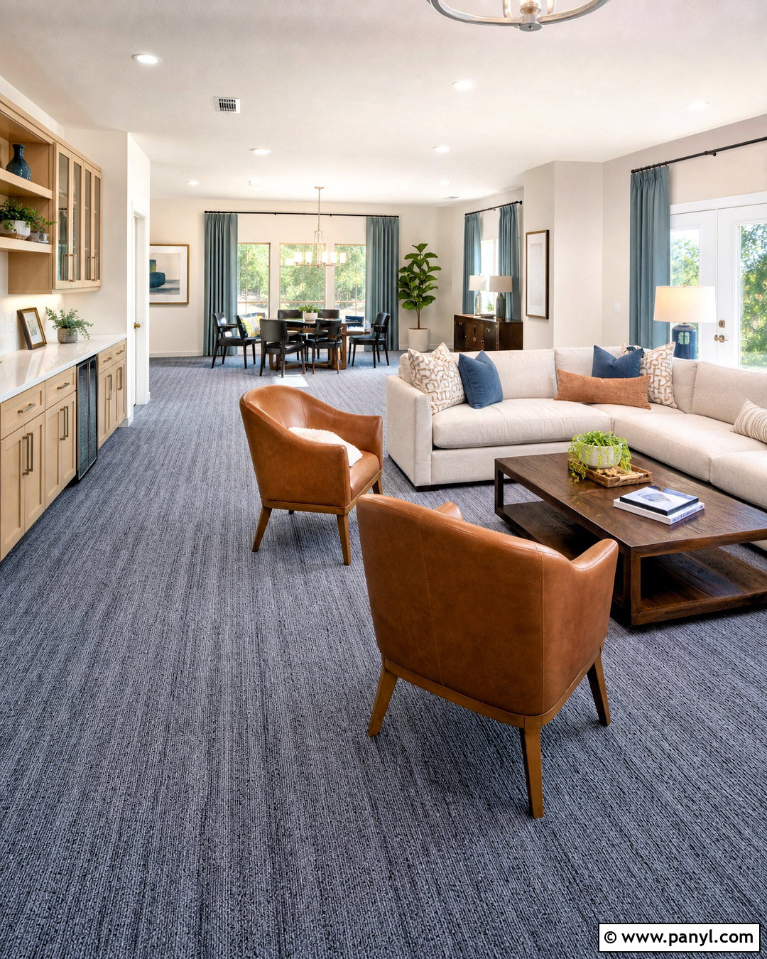 Blue Gray Carpet for Open Floor Plan - 20 high traffic carpet ideas