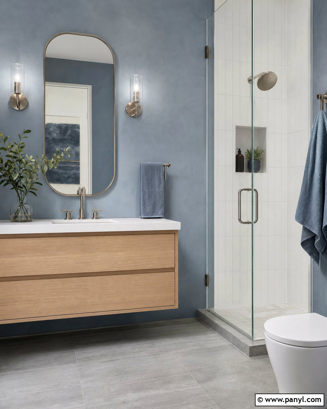 Blue Gray Concrete Bathroom - 20 Paint Color That Looks Like Concrete Ideas