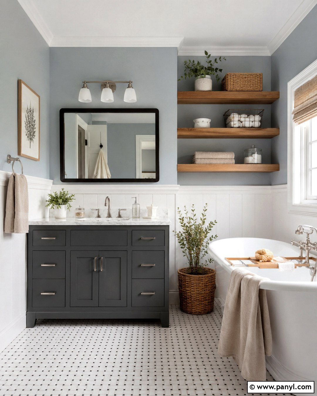 Blue Gray Farmhouse Bathroom - 20 Farmhouse Bathroom Paint Colors Wall Ideas