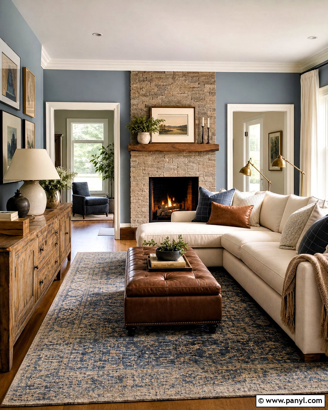 Blue-Gray Farmhouse Living Room Paint - 20 farmhouse living room paint colors