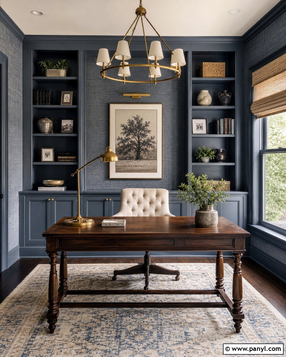 Blue Gray Grasscloth Wall - 30 texture colour wall ideas