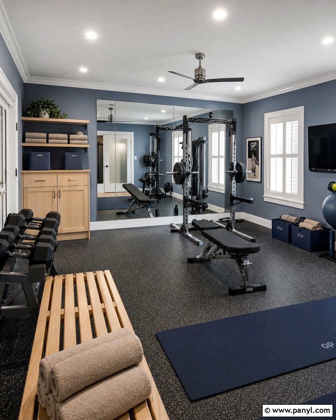 Blue Gray Home Gym Walls - 30 Home Gym Wall Color Ideas