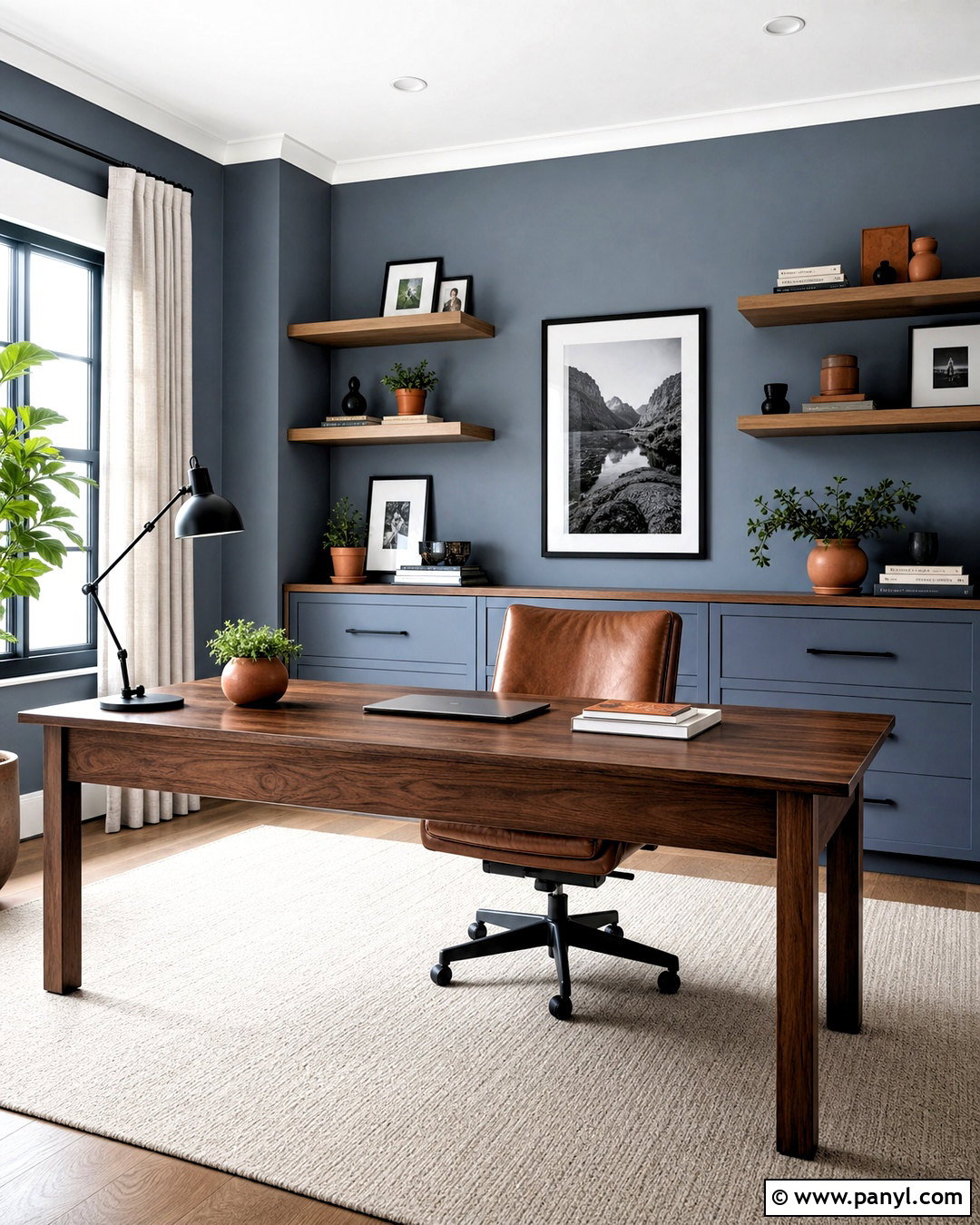 Blue Gray Home Office - 20 gray wall color ideas