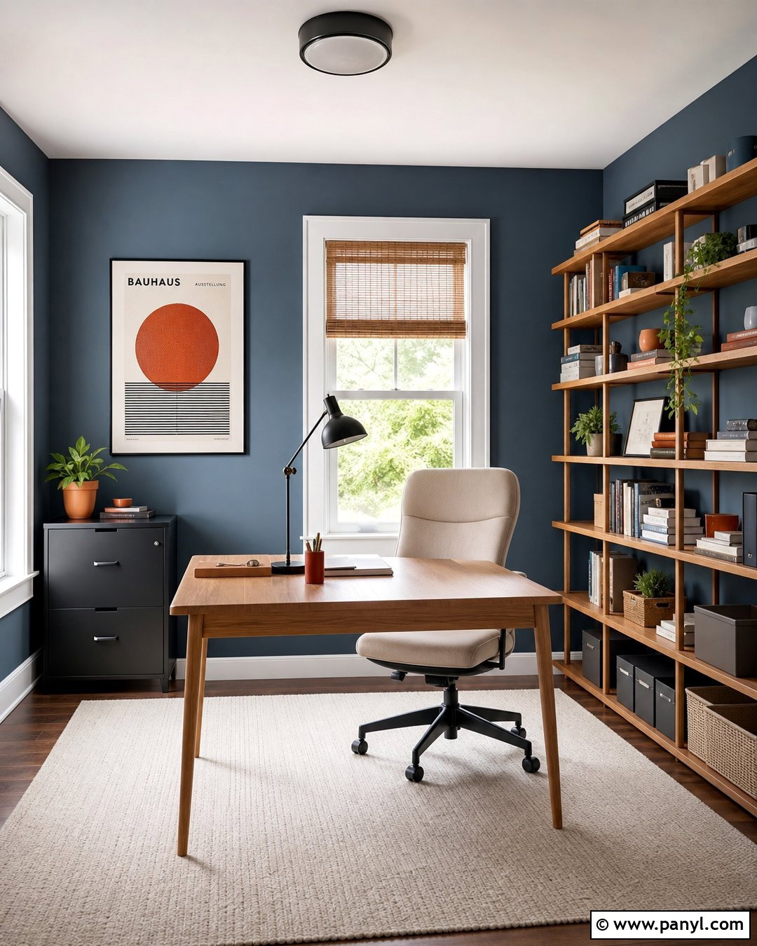 Blue Gray Home Office Walls - 30 blue wall interior ideas