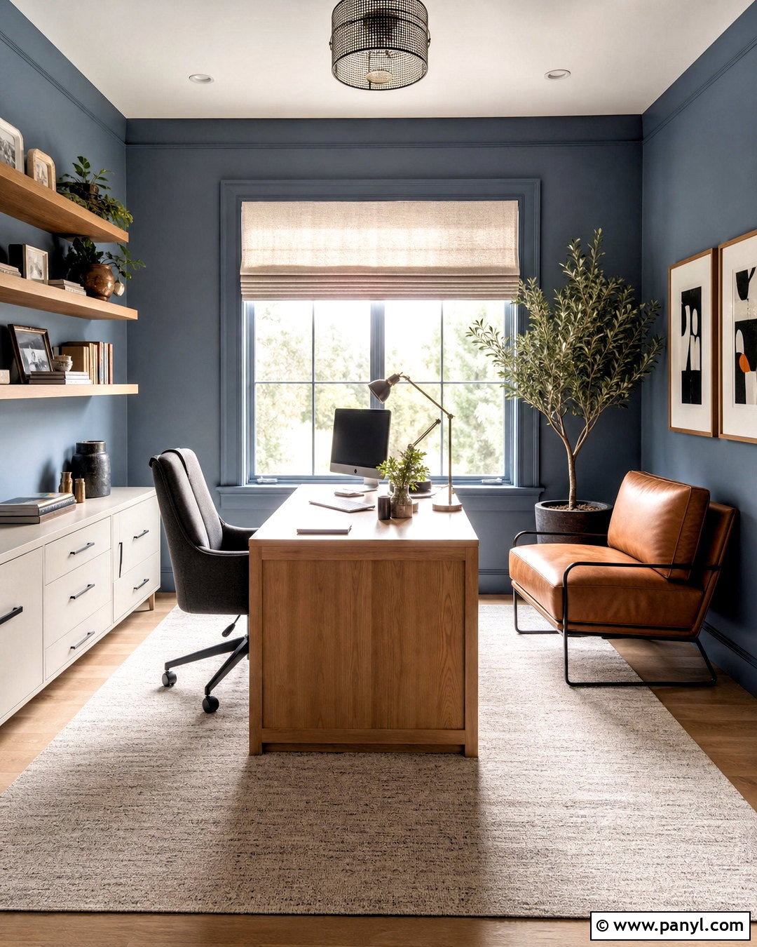 Blue Gray Home Office Walls - 20 blue wall ideas