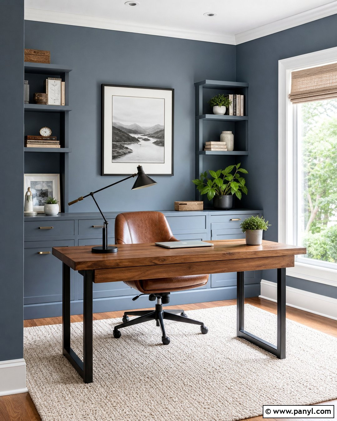 Blue Gray Home Office Walls - 20 How To Paint Walls Blue Ideas