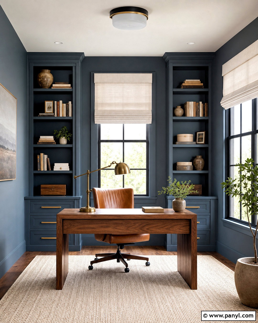 Blue Gray Home Office - 20 blue room paint ideas