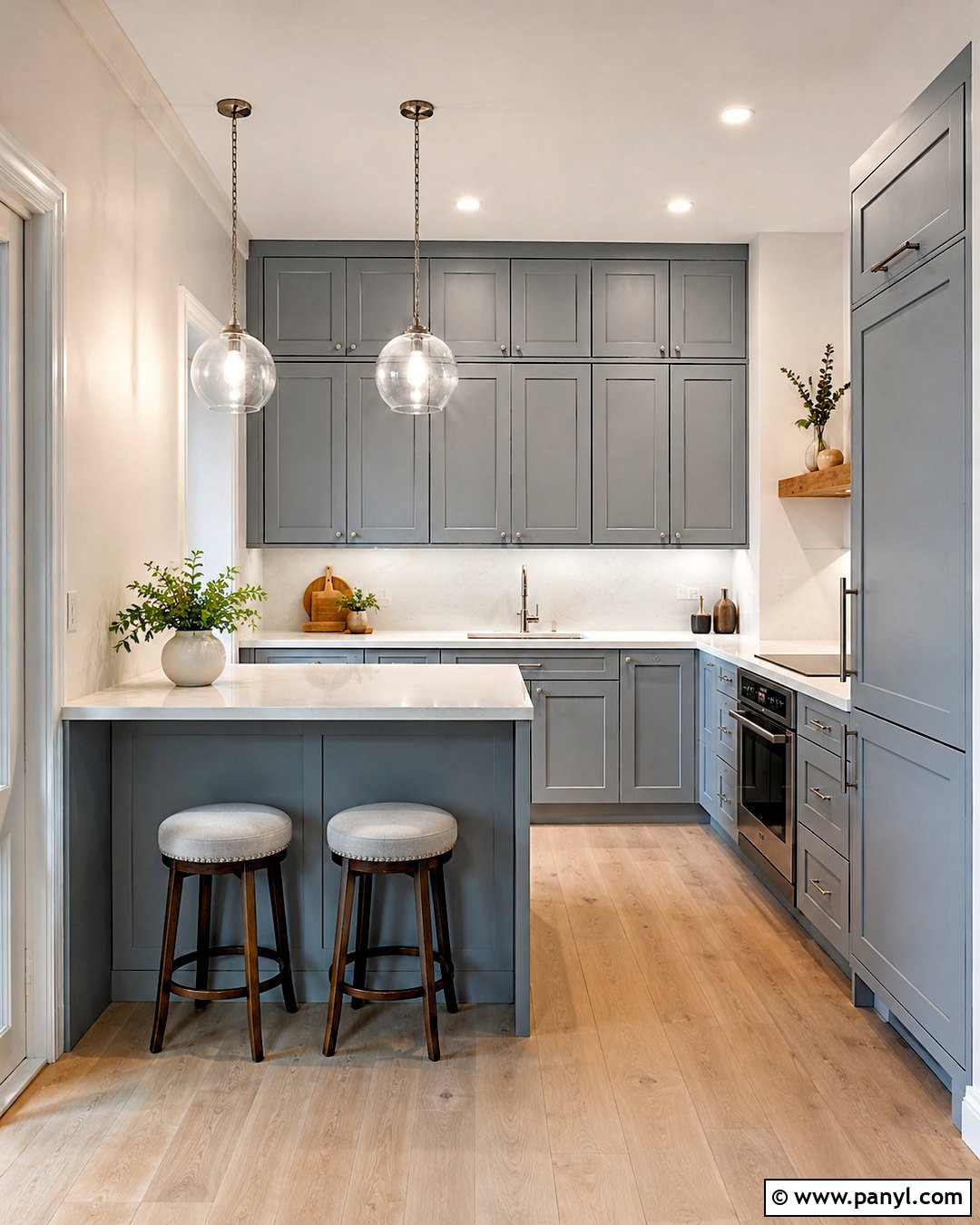 Blue Gray Kitchen Cabinets In A Small Kitchen - 20 blue gray kitchen cabinets