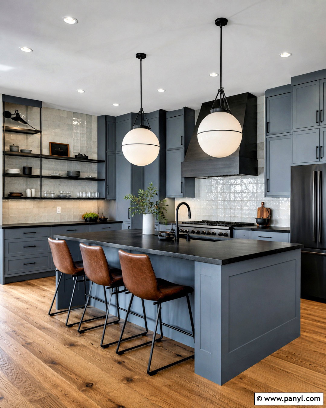 Blue Gray Kitchen Cabinets With Black Countertops - 20 blue gray kitchen cabinets