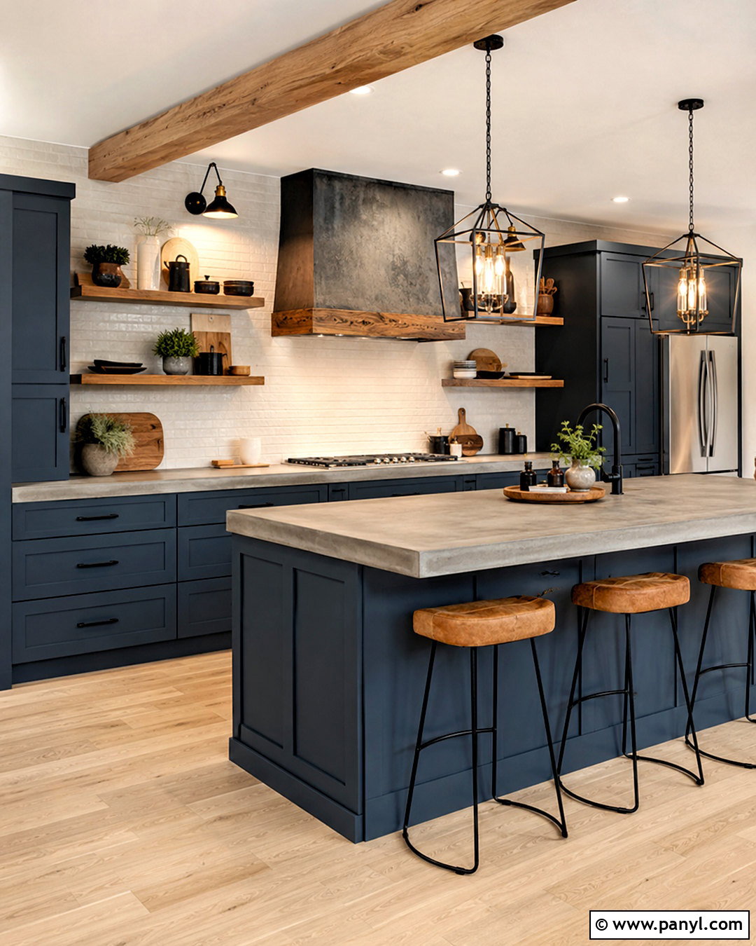 Blue Gray Kitchen Cabinets With Concrete Countertops - 20 blue gray kitchen cabinets