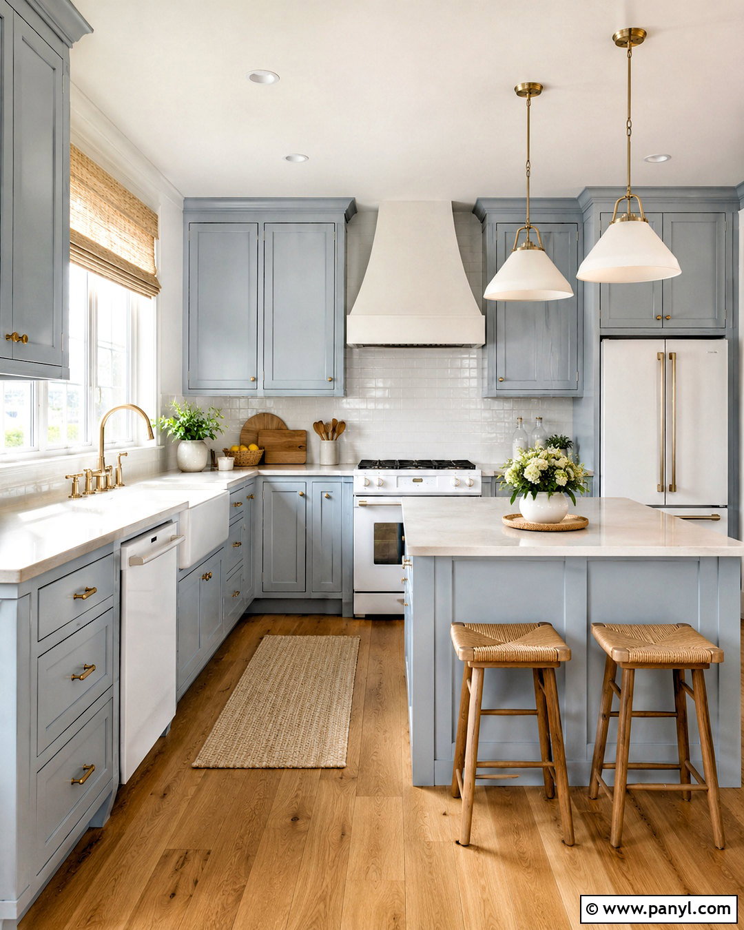 Blue Gray Kitchen Cabinets With White Appliances - 20 blue gray kitchen cabinets