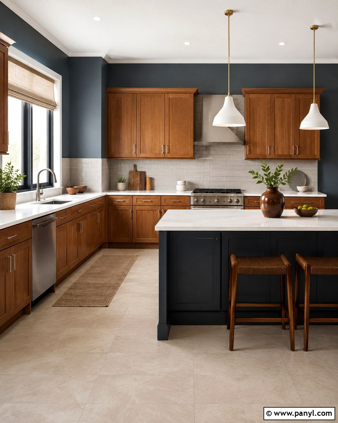 Blue Gray Kitchen Walls - 20 Kitchen Wall Colours With Oak Cabinets