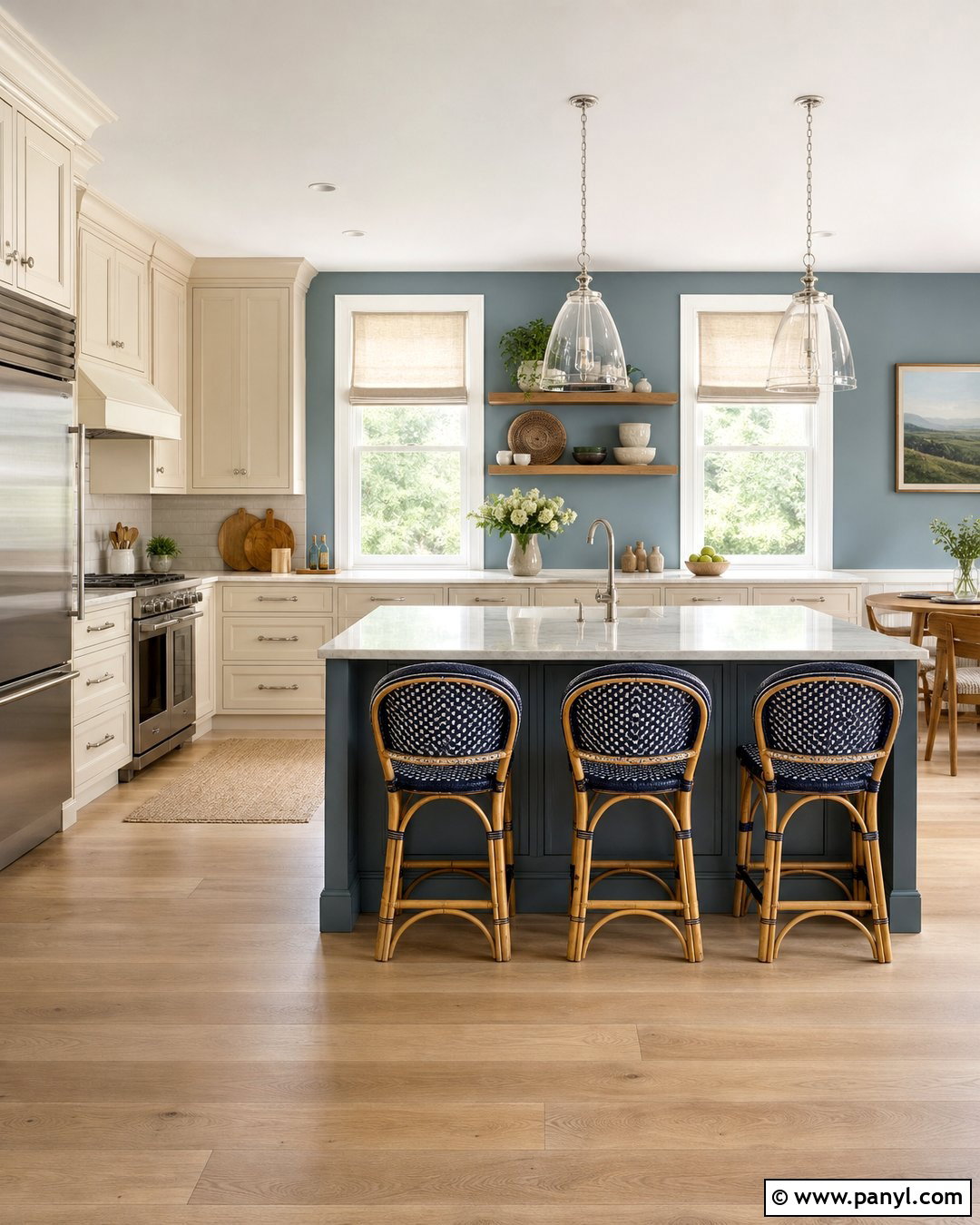 Blue Gray Kitchen Walls - 35 kitchen wall colors with cream cabinets
