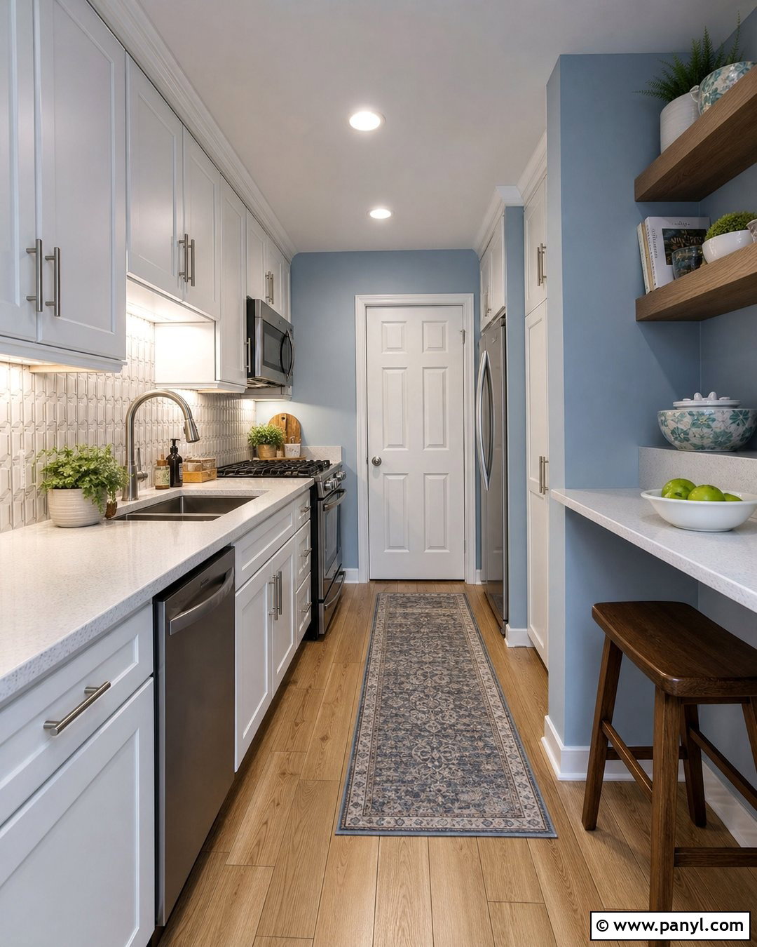 Blue Gray Kitchen Walls For A Small Kitchen - 30 blue kitchen walls white cabinets