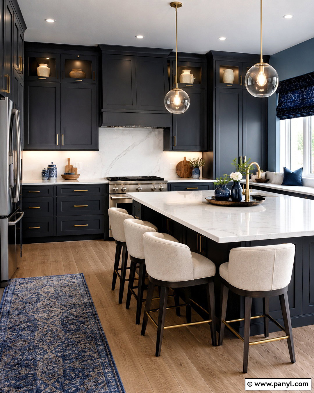 Blue Gray Kitchen Walls With Dark Cabinets - 40 kitchen wall color ideas