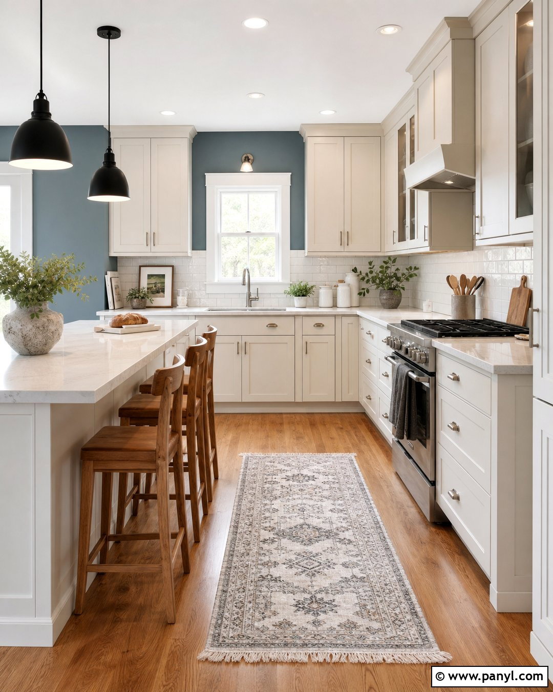 Blue Gray Kitchen Walls With White Cabinets - 30 blue gray walls