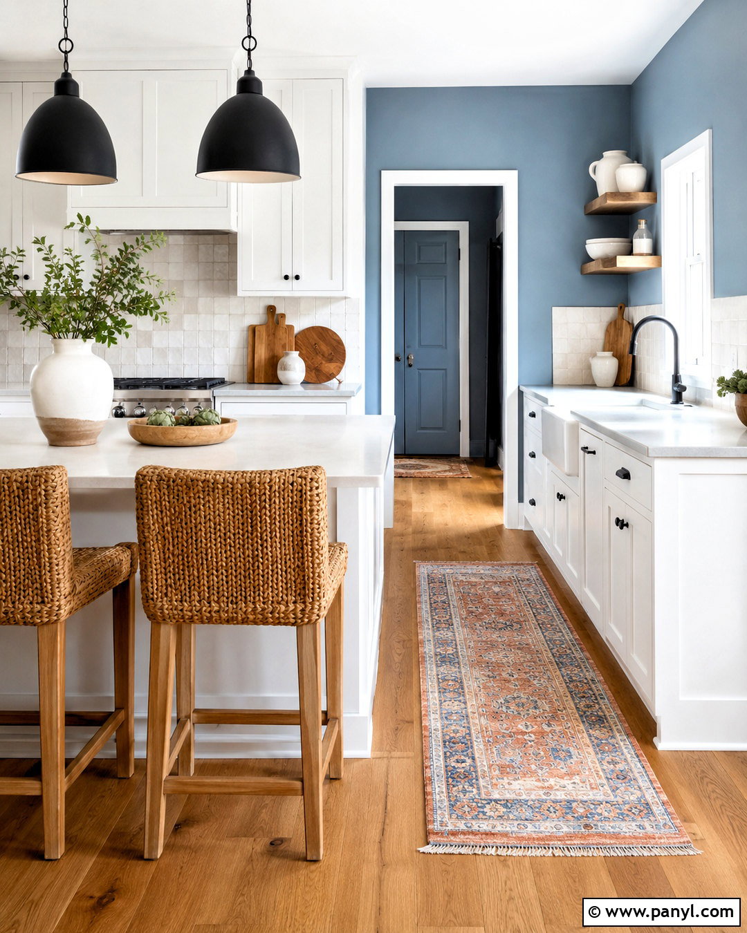 Blue Gray Kitchen - 40 blue wall paint ideas