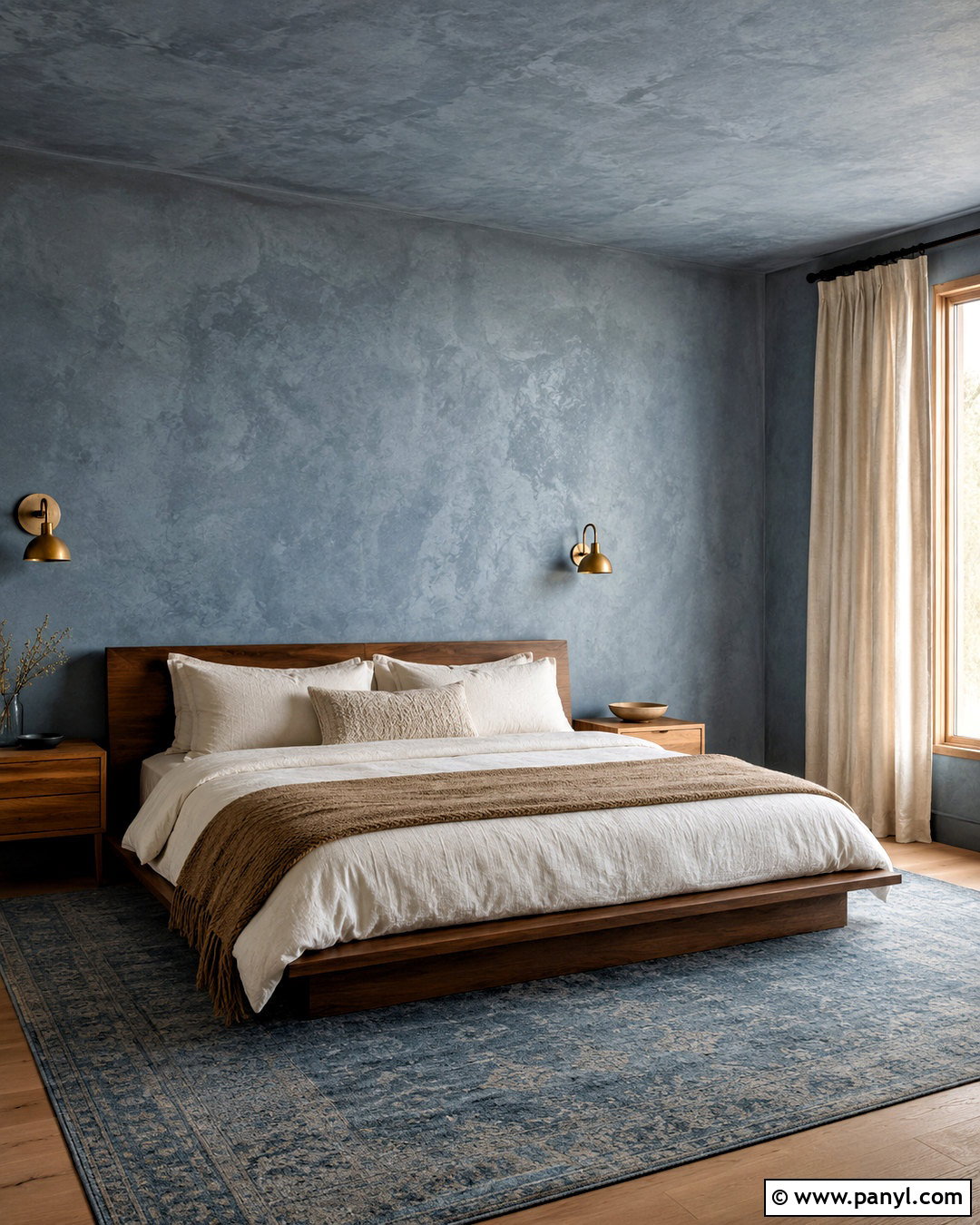 Blue Gray Lime Plaster Bedroom - 20 lime plaster walls