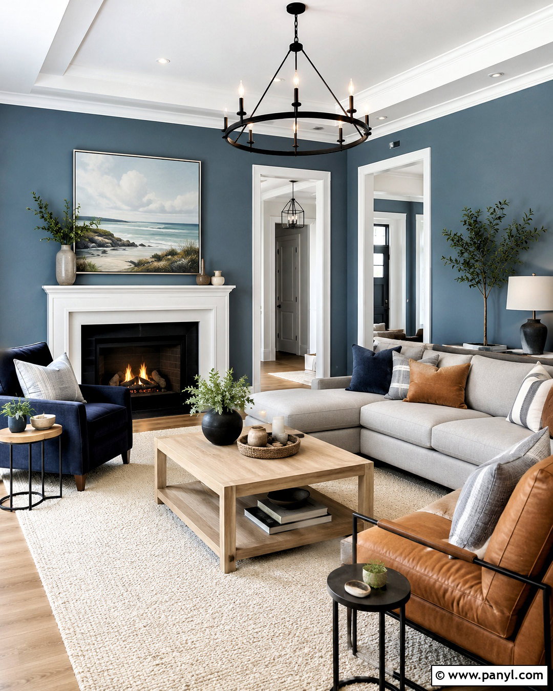Blue Gray Living Hall Walls - 20 living hall wall painting ideas