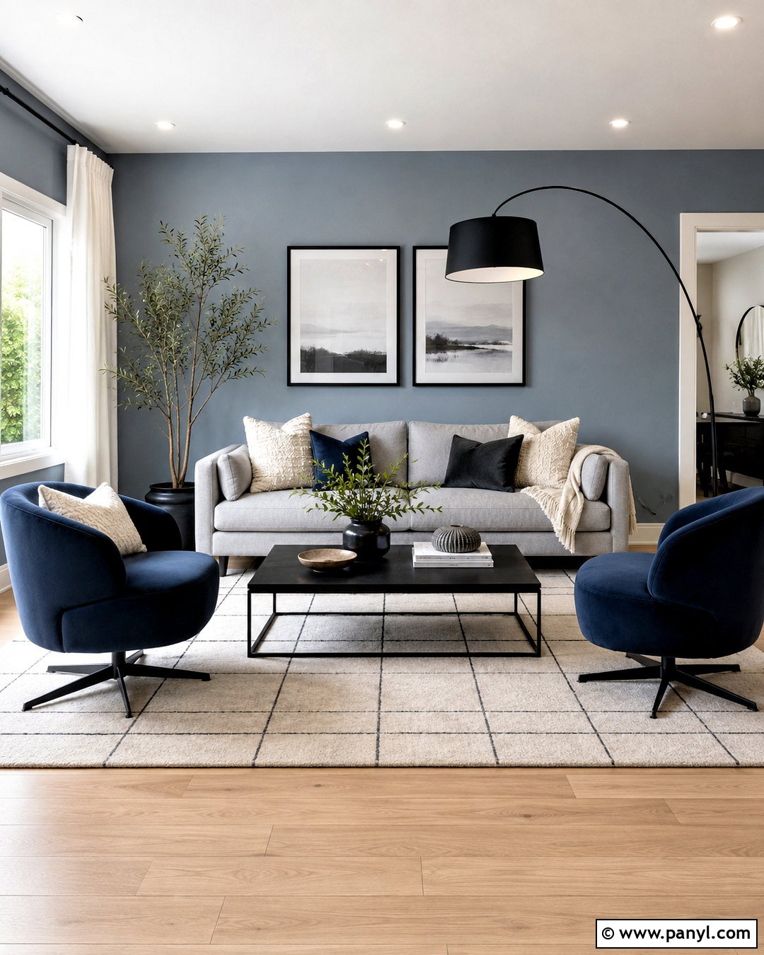 Blue Gray Living Room With Black Accents - 20 blue gray living room ideas