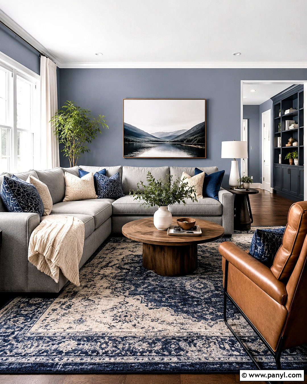 Blue Gray Living Room With Sectional - 20 blue gray living room ideas