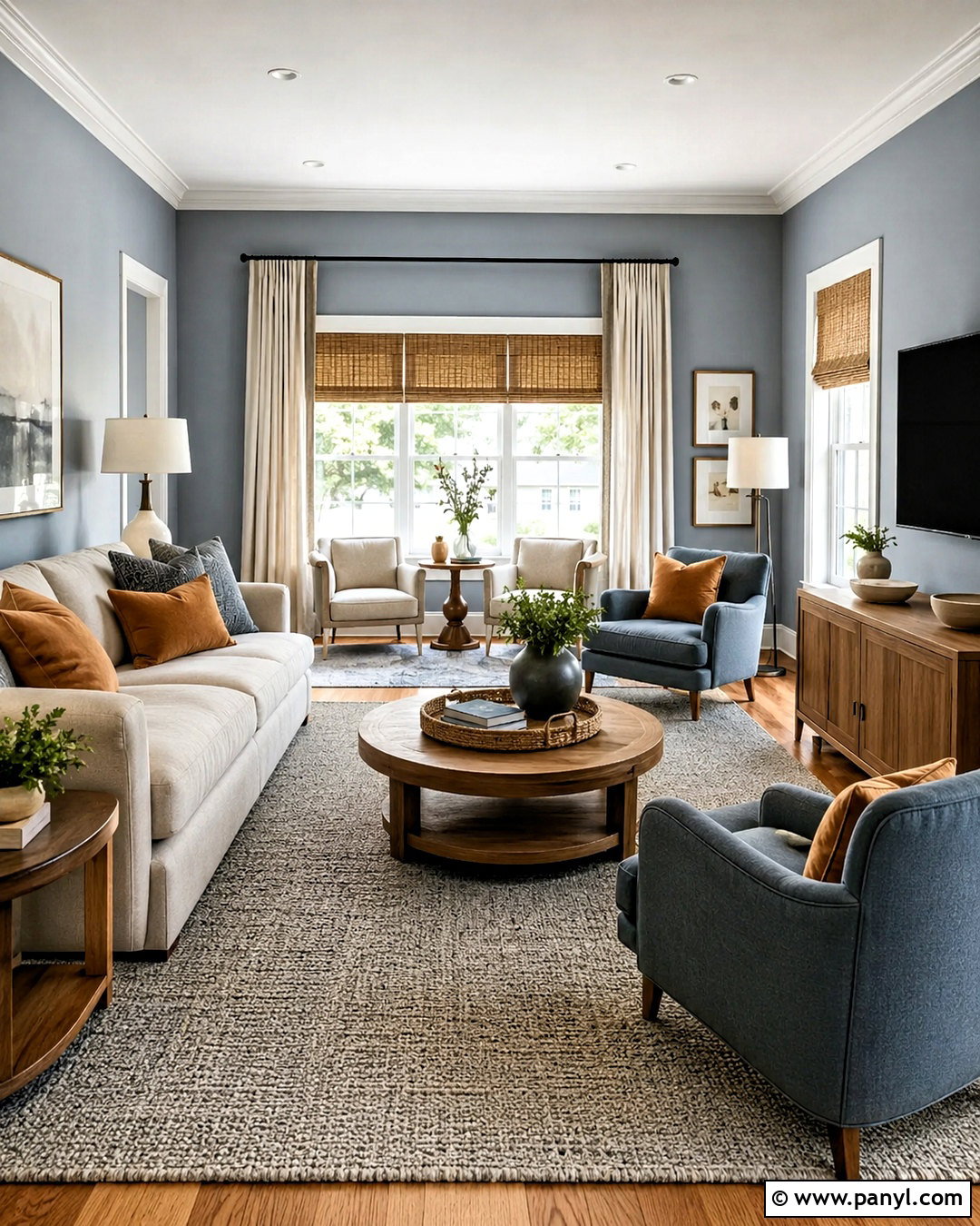 Blue Gray Living Room With White Trim - 20 blue gray living room ideas