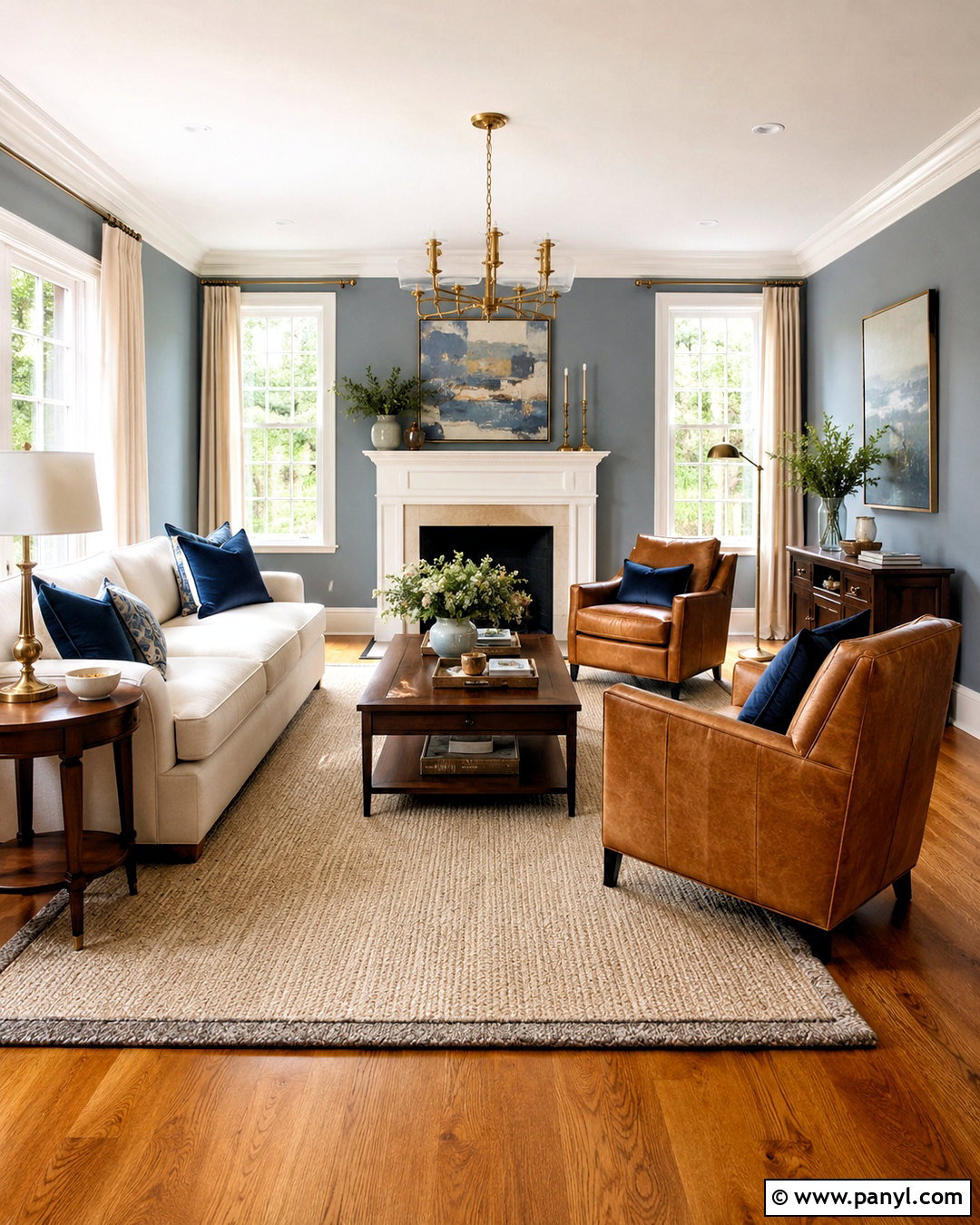 Blue Gray Living Room - 20 best paint colors for interior ideas