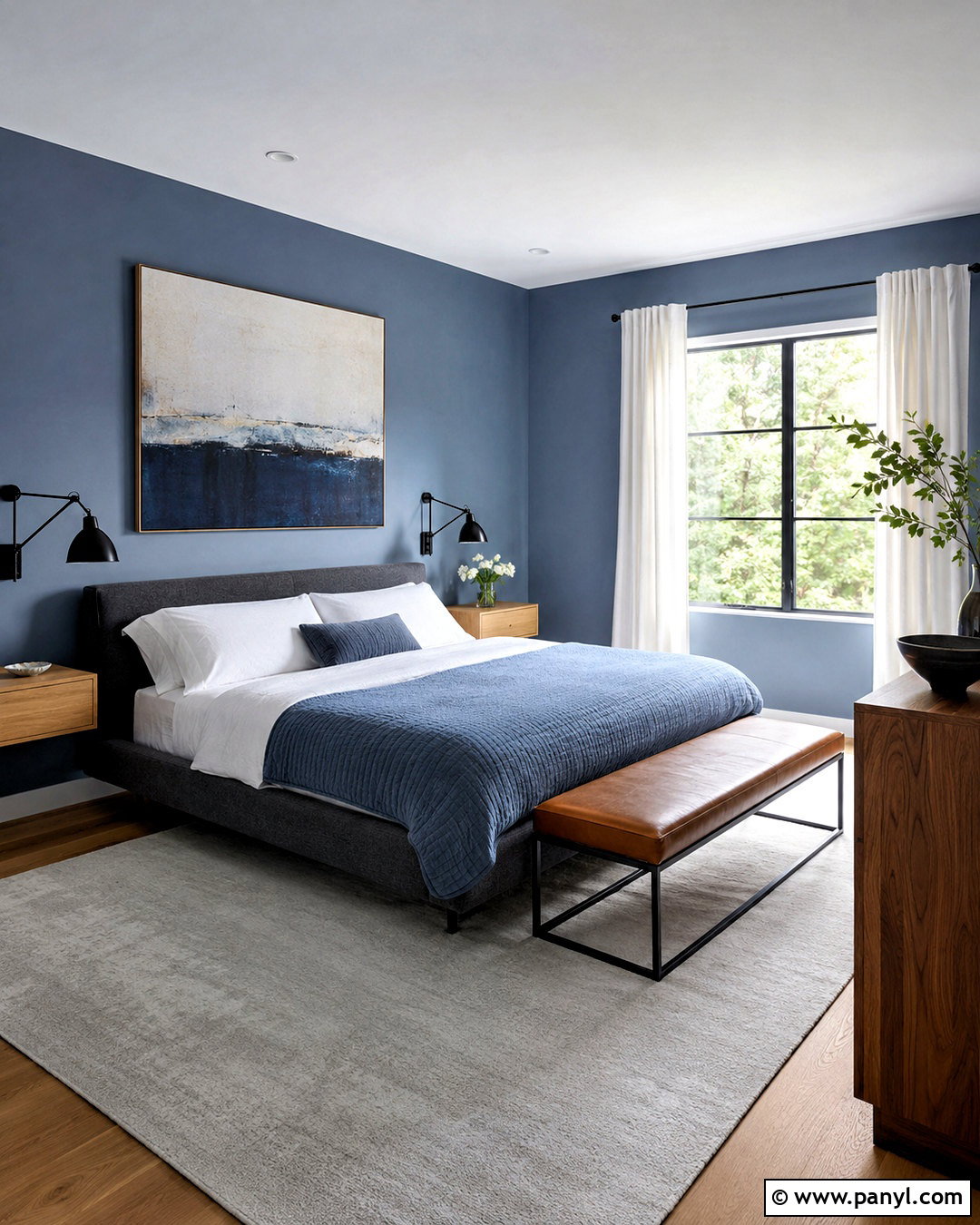 Blue Gray Modern Bedroom - 20 blue rooms bedroom ideas