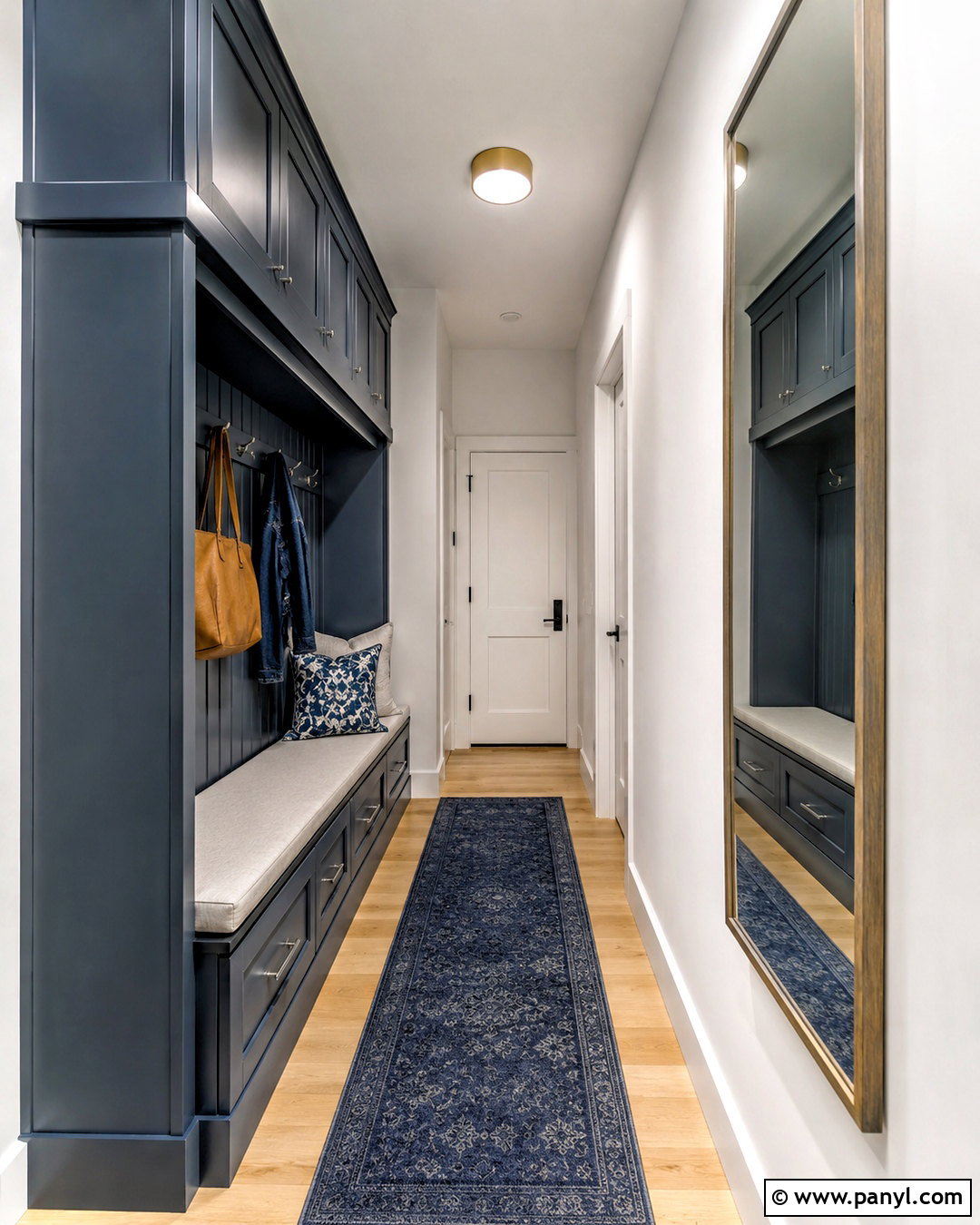 Blue Gray Narrow Mudroom - 20 blue mudroom ideas