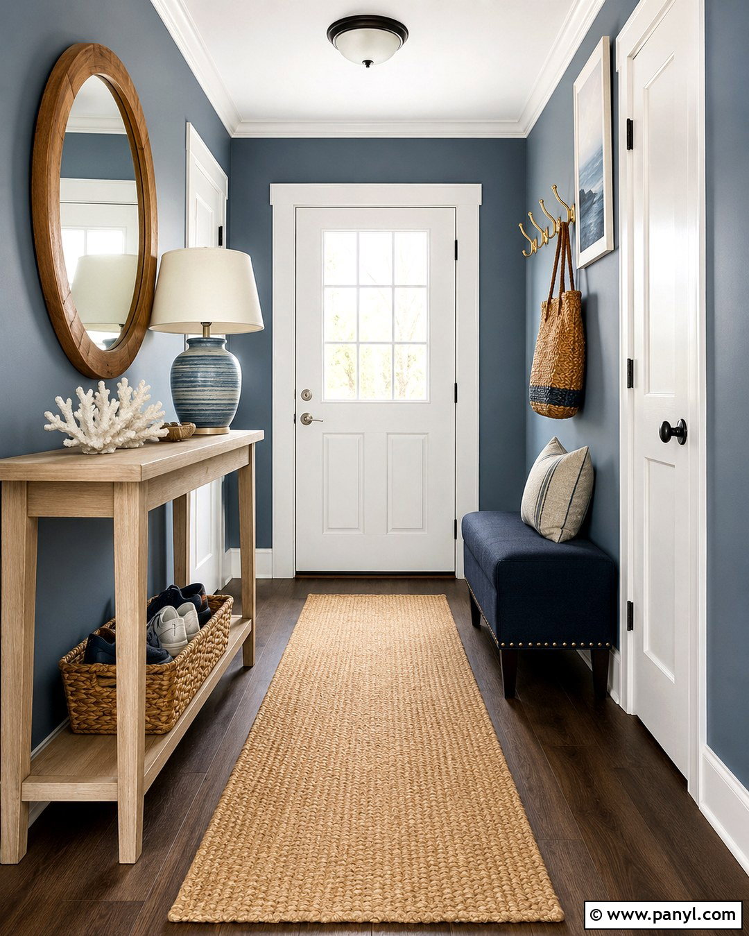 Blue Gray Ocean Entryway Walls - 20 Ocean Theme Wall Paint Ideas