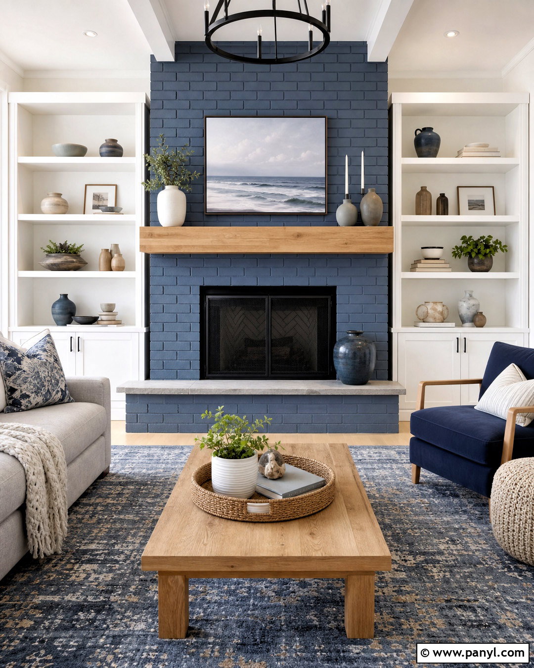Blue Gray Painted Brick Fireplace - 20 gray fireplace brick painted ideas