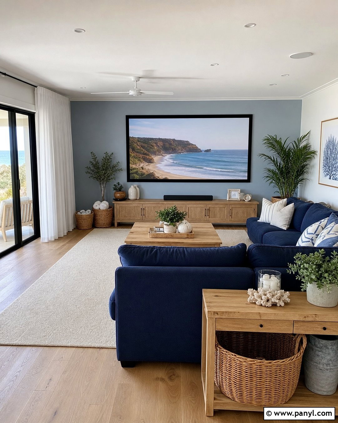 Blue Gray Projector Wall - 20 Projector Wall Color Ideas
