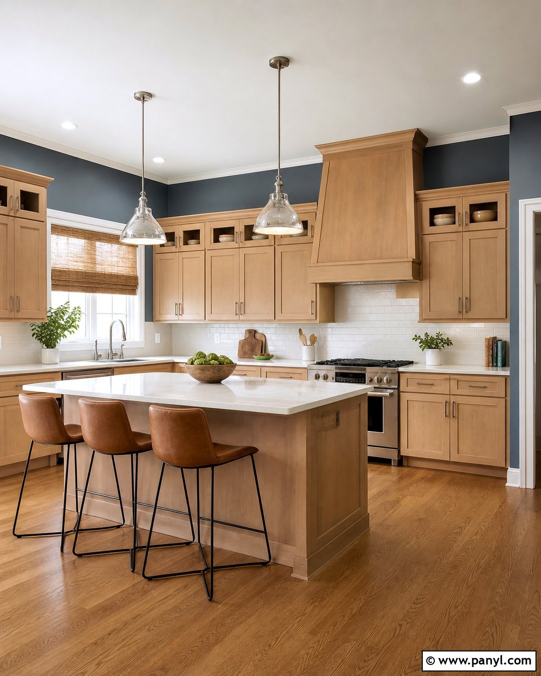 Blue Gray Satin Kitchen Walls - 30 satin paint on walls