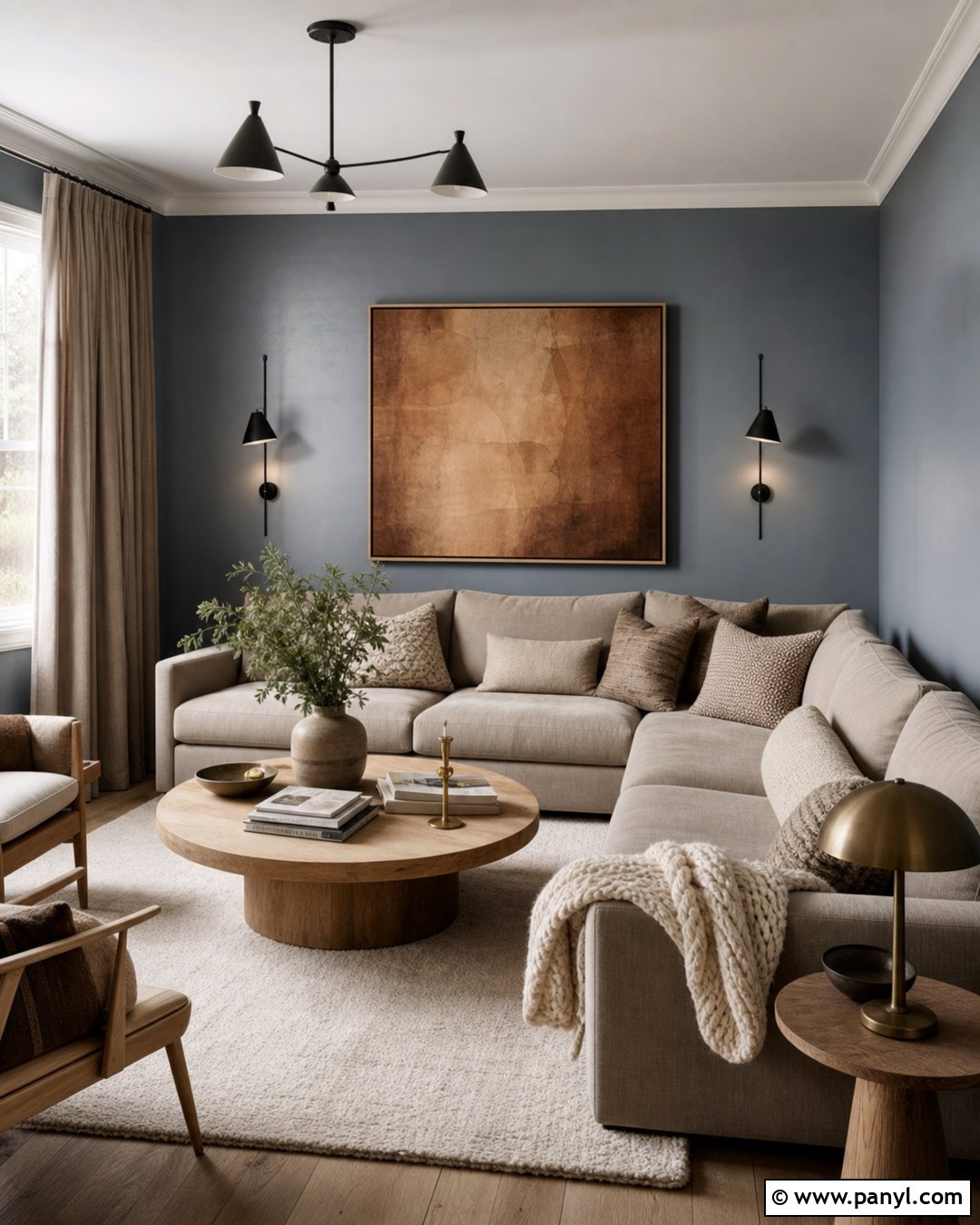 Blue Gray Satin Walls With Greige Furniture - 20 Satin Blue Wall Paint Ideas