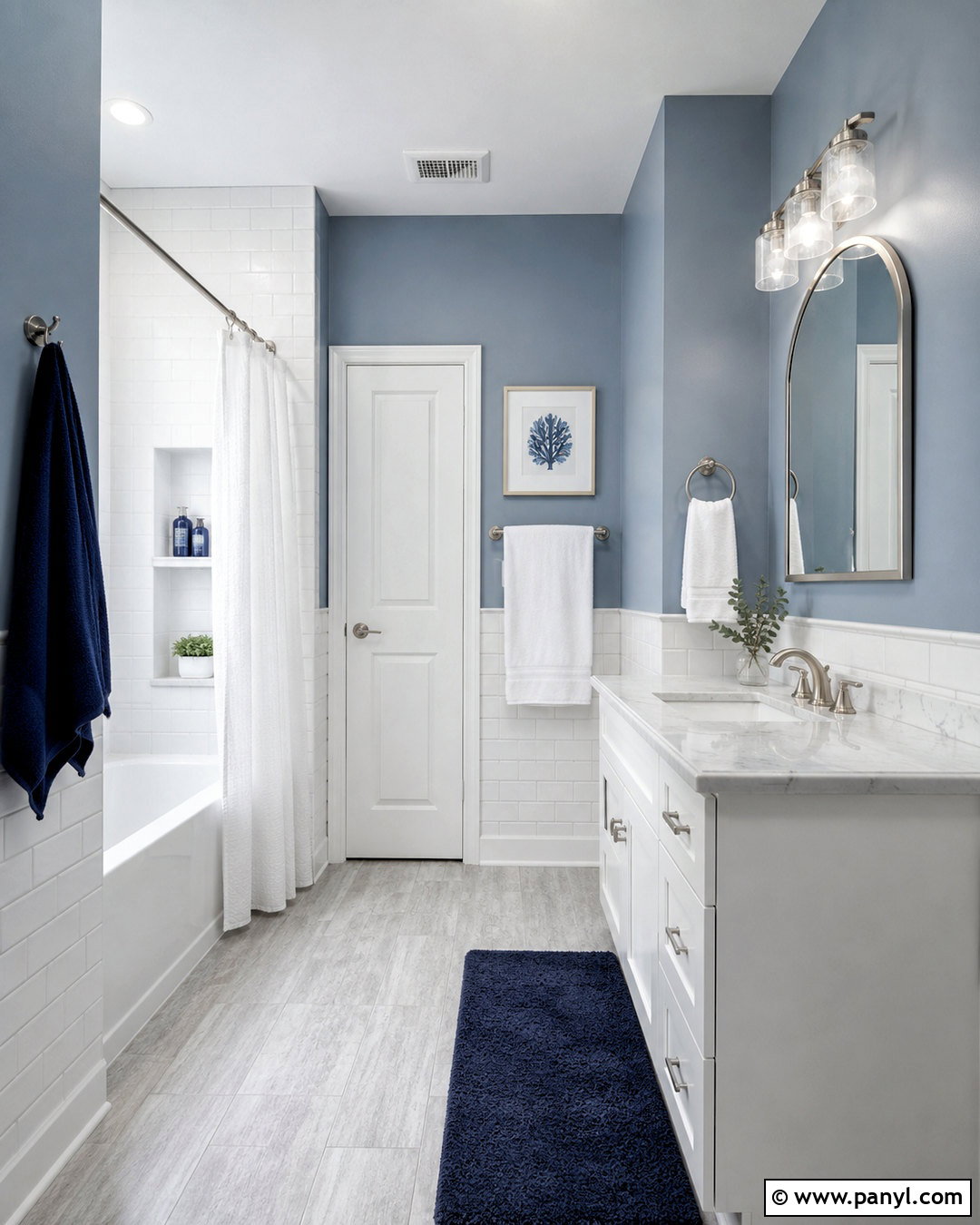 Blue Gray Small Bathroom - 20 paint colors for small bathrooms