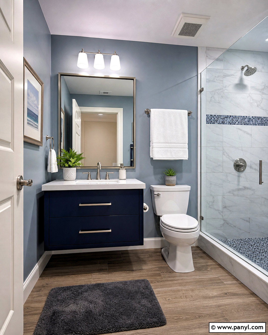 Blue Gray Small Bathroom - 20 bathroom color ideas for small bathrooms