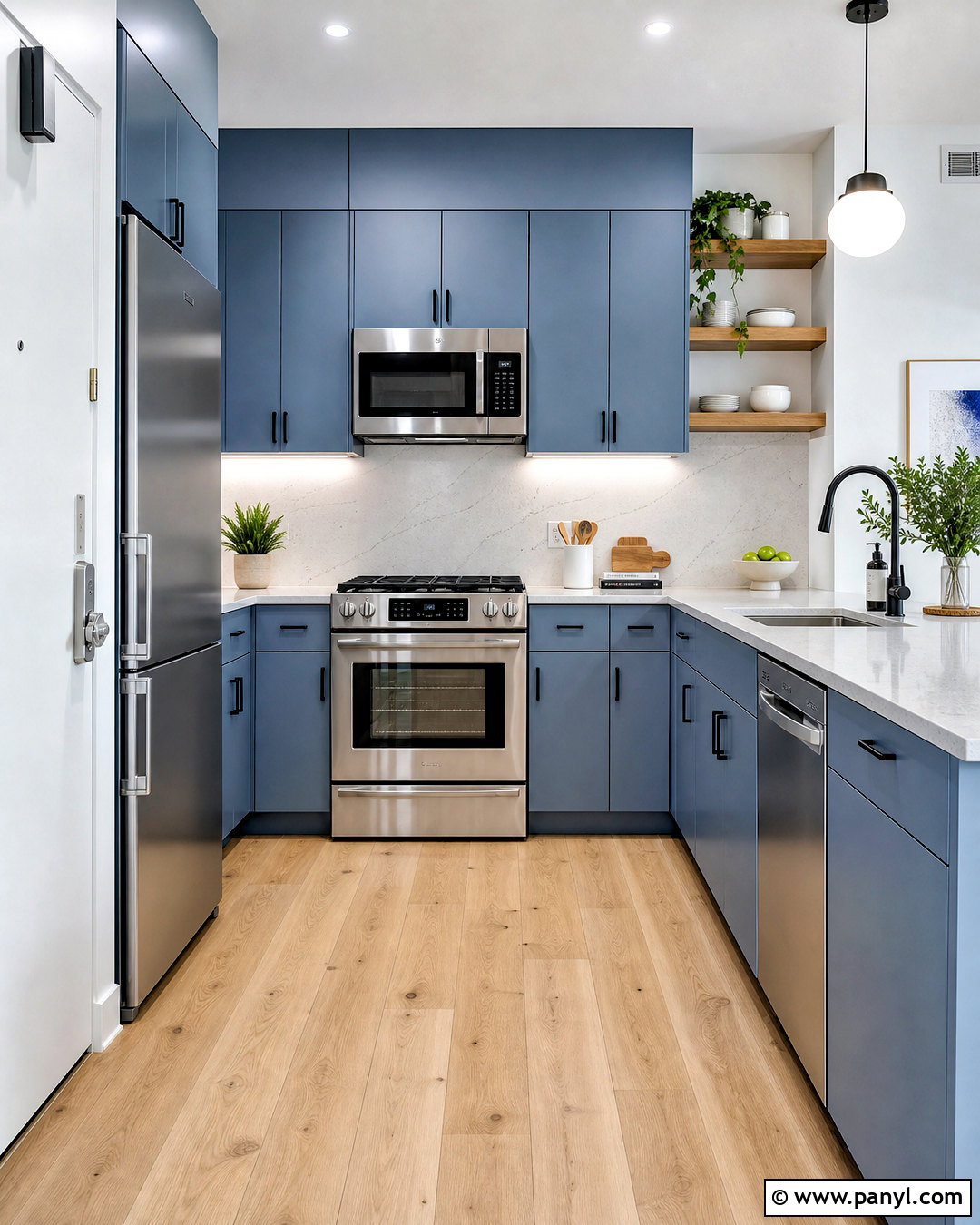 Blue Gray Small Kitchen - 20 small blue kitchen ideas