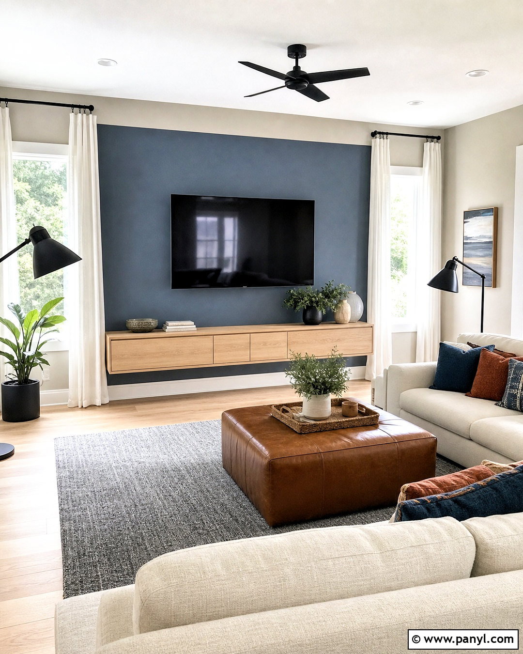 Blue Gray TV Wall - 20 tv wall color ideas living room ideas