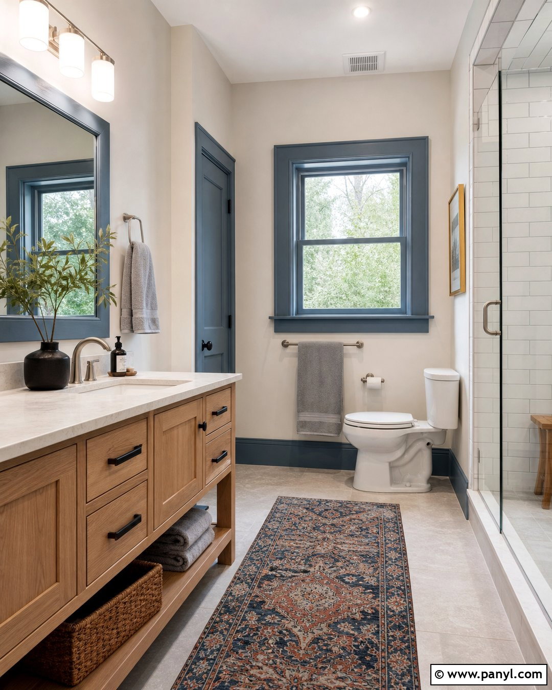 Blue Gray Trim With Pale Walls - 35 Baseboards And Trim Color Ideas