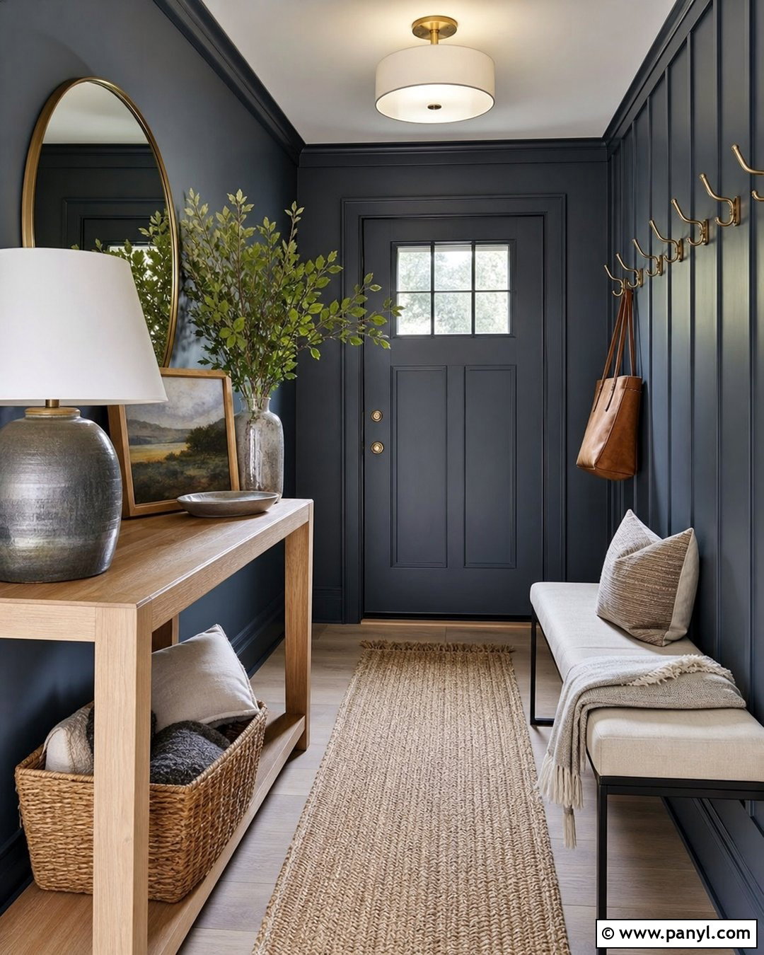 Blue Gray Wall Color Entryway - 30 Moody Wall Color Ideas
