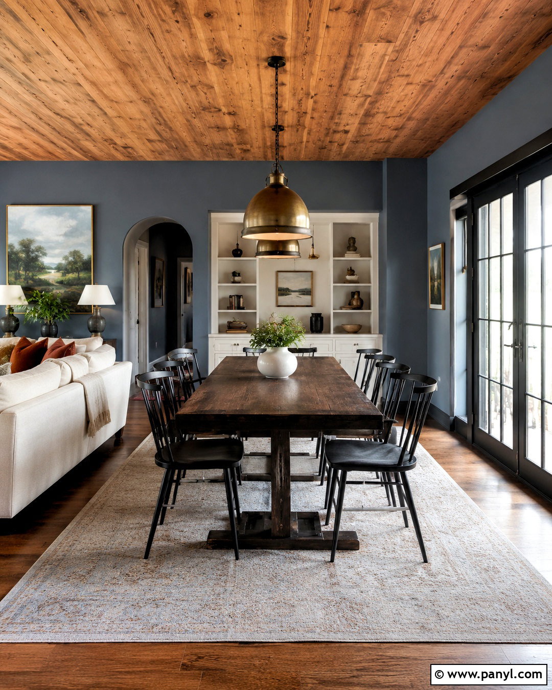 Blue Gray Wall Color With Pine Ceiling - 20 Wall Color With Pine Ceiling Ideas