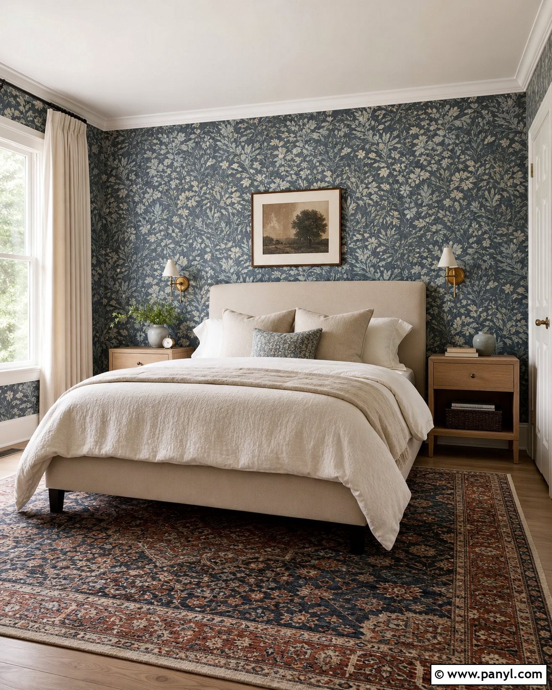 Blue Gray Wallpapered Walls - 30 blue gray walls