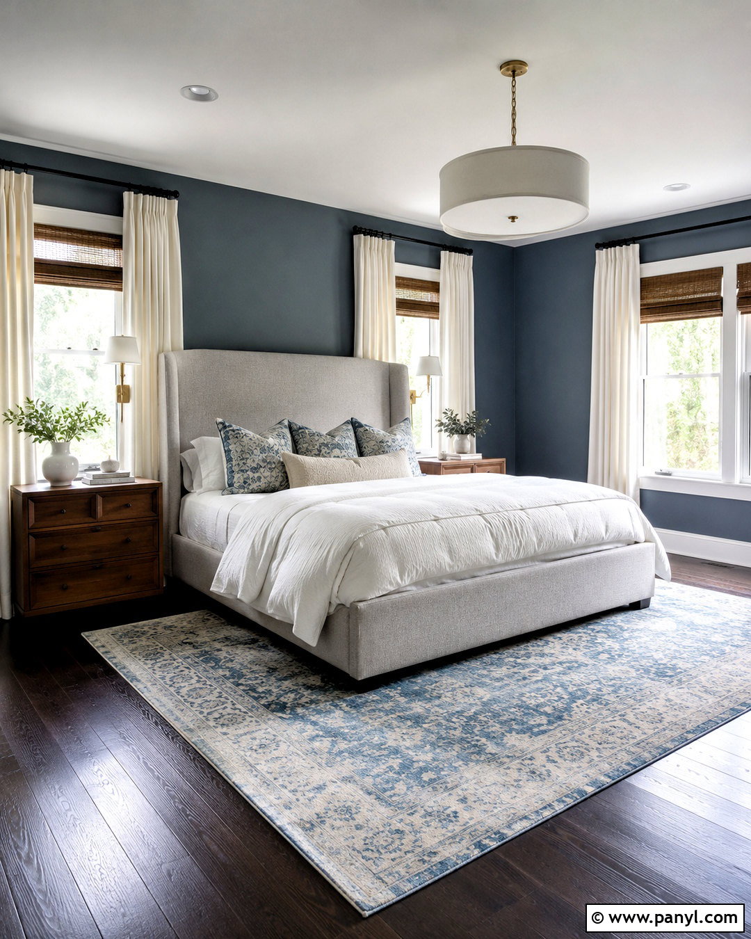 Blue Gray Walls - 20 Wall Colors To Match Dark Wood Floors